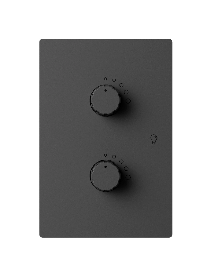 Llave dimmer LED doble Macroled Milan gris